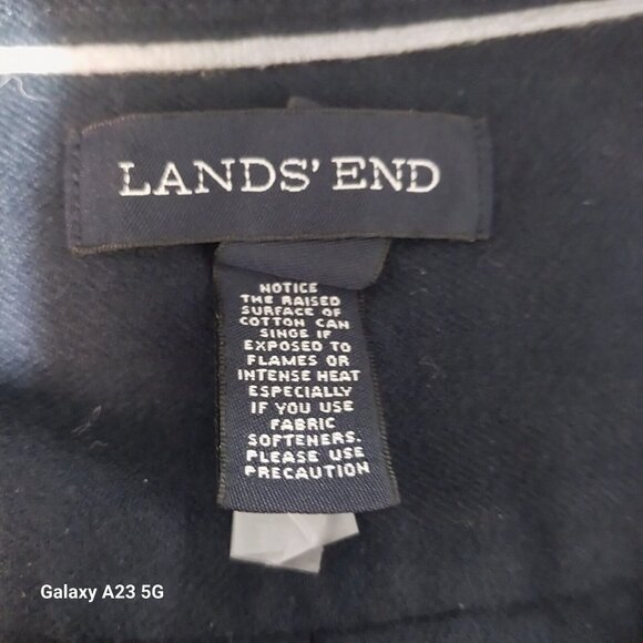 Lands End Mens Long Sleeve Button-Down Shirt Size L 100% Cotton Navy Blue - Picture 4 of 7